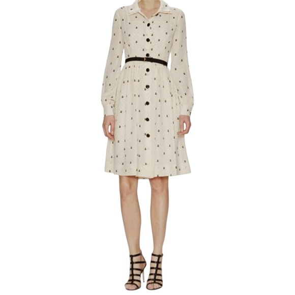 Orla Kiely Cat Print Patterned Long Sleeve Dress Size 2 - Picture 1 of 7